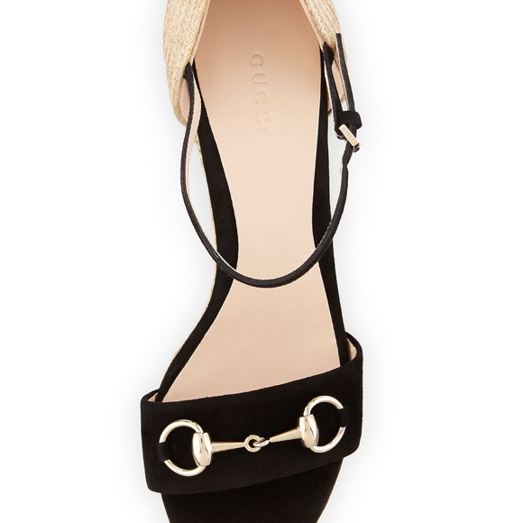 Gucci wedge platform Black suede Gold Hardware - Picture 2 of 4